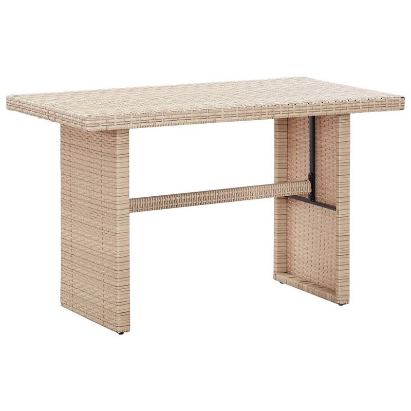 Foto van Vidaxl tuintafel 110x60x67 cm poly rattan beige