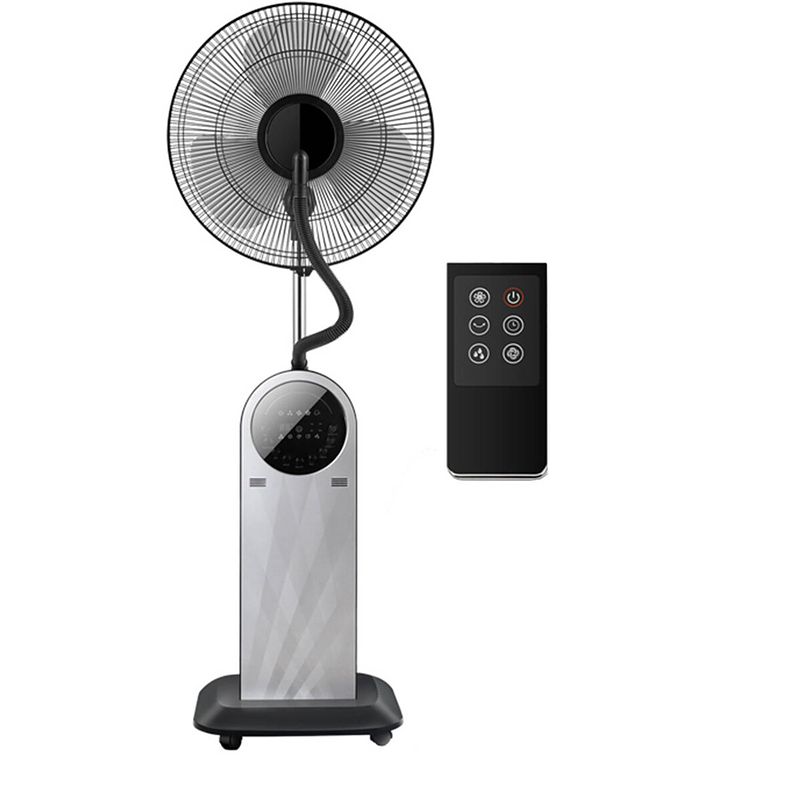 Foto van Ventilator met water - aigi amoni - mistventilator voor binnen - statiefventilator - staand - rond - mat zwart -