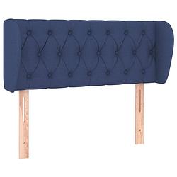 Foto van The living store hoofdeind blauw - stof - verstelbare hoogte - 93 x 23 x 78/88 cm - trendy ontwerp