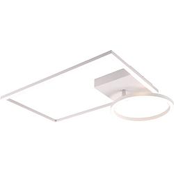 Foto van Led plafondlamp - plafondverlichting - trion viyona - 24w - natuurlijk wit 4000k - dimbaar - rechthoek - mat wit -