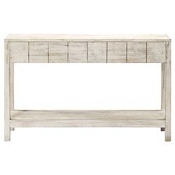 Foto van The living store wandtafel mangohout - 120 x 35 x 75 cm - 2 lades en 1 schap