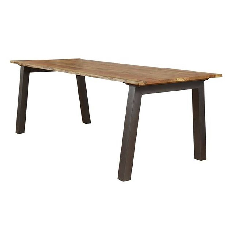 Foto van Industriële acacia houten eetkamertafel edge 180 cm