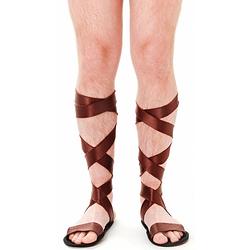 Foto van Grieks/romeins thema verkleed bruine sandalen voor volwassenen - verkleedschoenen