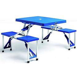 Foto van Dba inklapbare campingtafel voor 4 personen aluminium blauw