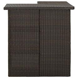 Foto van The living store hoekbartafel - pe-rattan/staal - 100x50x105cm - bruin