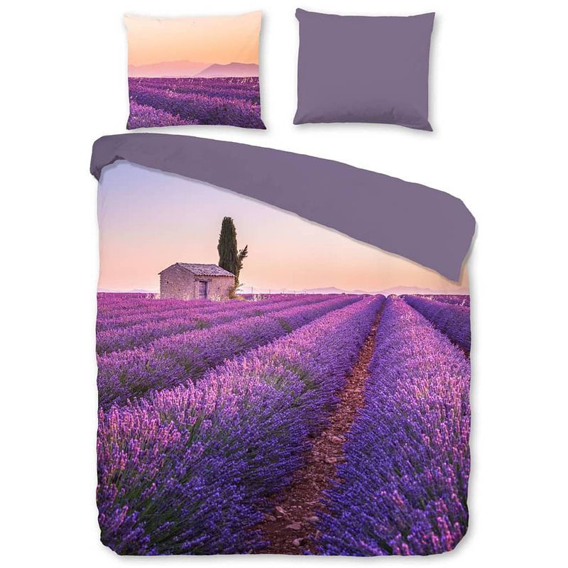 Foto van Pure lavender dekbedovertrek - 2-persoons (200x200/220 cm + 2 slopen) - microvezel - purple