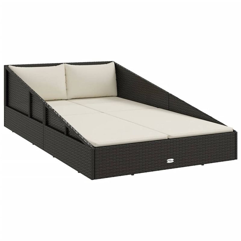 Foto van Vidaxl tuinbed 201x139 cm poly rattan zwart