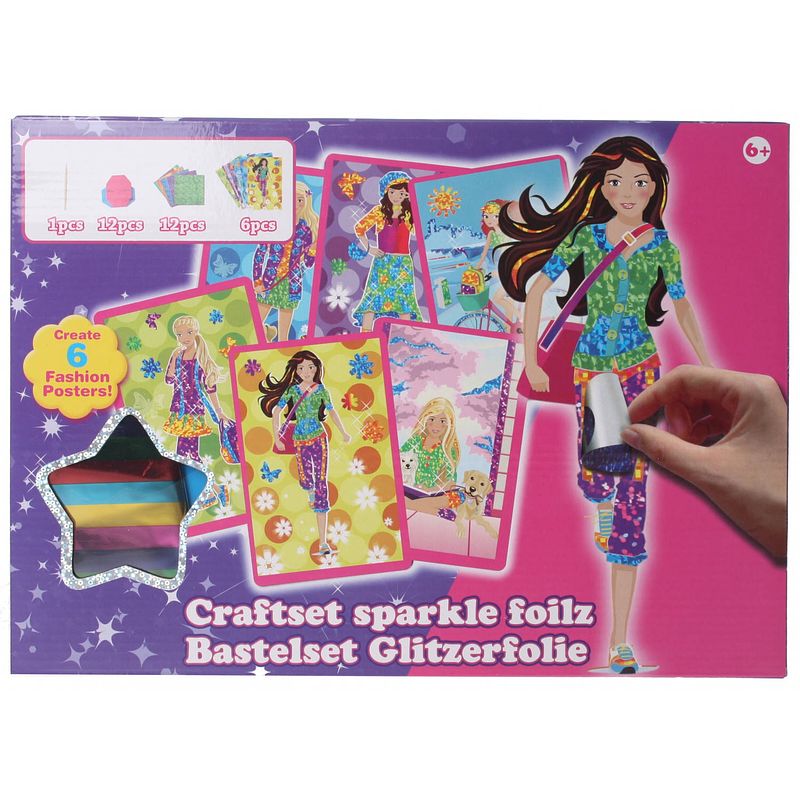 Foto van Eddy toys knutselset glitterkleding blauw 31-delig