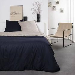 Foto van Jules bedset - katoen - 2 persoons - 220 x 240 cm - two-tone blauw en beige