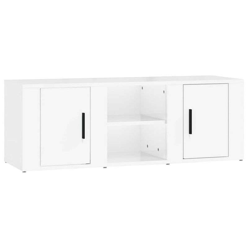 Foto van The living store tv-meubel - hoogglans wit - 100 x 31.5 x 35 cm - stevig materiaal