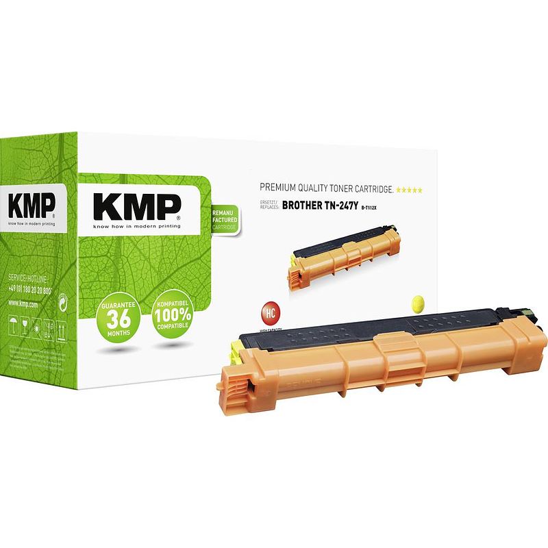 Foto van Kmp toner vervangt brother tn-247y, tn247y compatibel geel 2300 bladzijden b-t112x