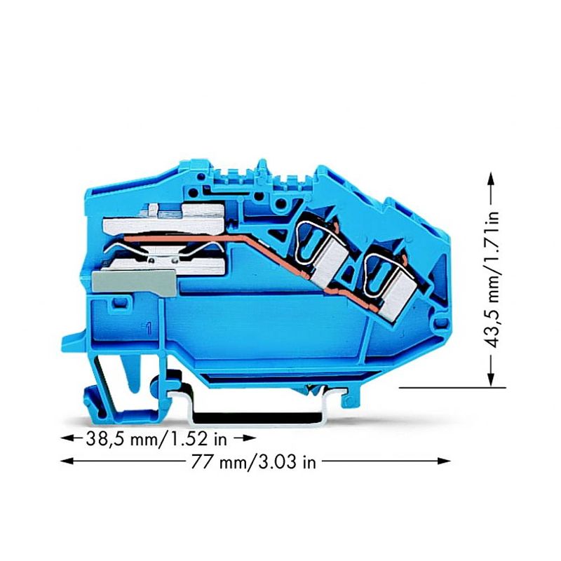 Foto van Wago 781-643 scheidingsklem 6 mm spanveer toewijzing: n blauw 50 stuk(s)