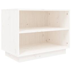 Foto van The living store schoenenkast - massief grenenhout - 60 x 34 x 45 cm - wit