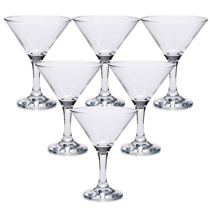 Foto van Set van 6x stuks cocktail/martini glazen transparant 190 ml - cocktailglazen