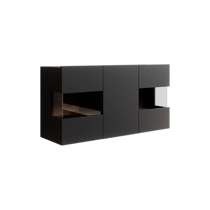 Foto van Meubella dressoir asilento - mat zwart - 120 cm