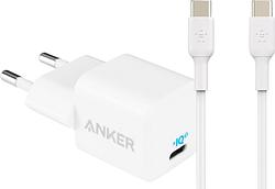 Foto van Anker power delivery oplader 20w + belkin usb c kabel 2m kunststof wit