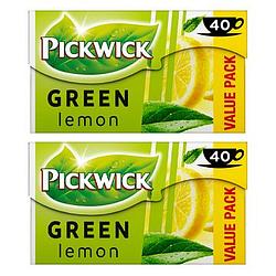Foto van Pickwick lemon groene thee voordeelpak 2 x 40 stuks bij jumbo