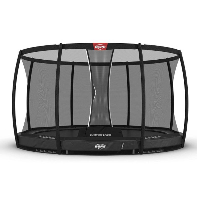 Foto van Berg trampoline champion met veiligheidsnet - safetynet deluxe - inground - grijs - 380 cm - met airflow springmat