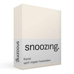 Foto van Snoozing - flanel - split-topper - hoeslaken - 180x200 cm - ivoor