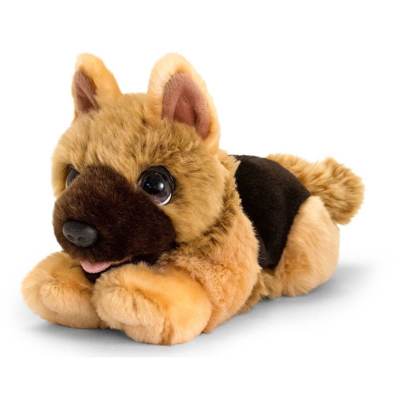 Foto van Keel toys pluche herdershond bruin honden knuffel 25 cm - honden knuffeldieren - speelgoed voor kind