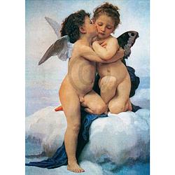 Foto van William bouguereau - first kiss kunstdruk 50x70cm