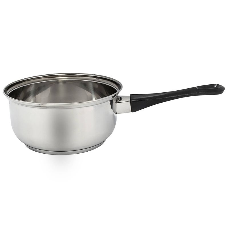 Foto van Rvs steelpan/juspan 16 cm met bakeliet handgreep - steelpannen