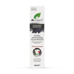 Foto van Dr organic activated charcoal extra whitening toothpaste