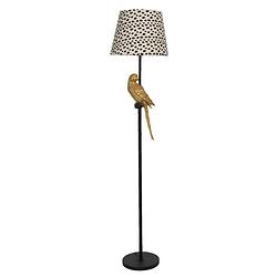 Foto van Clayre & eef vloerlamp ø 37*165 cm zwart beige kunststof rechthoek staande lamp staanlamp zwart staande lamp staanlamp