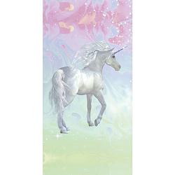 Foto van Good morning unicorn strandlaken - 100% polyester velours - 75x150 cm - multi
