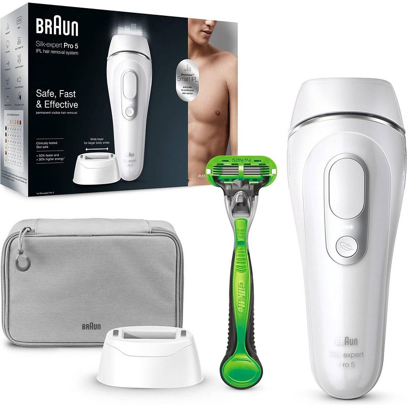 Foto van Braun silk expert pro 5 pl5115 - ipl lichtontharingsapparaat voor mannen