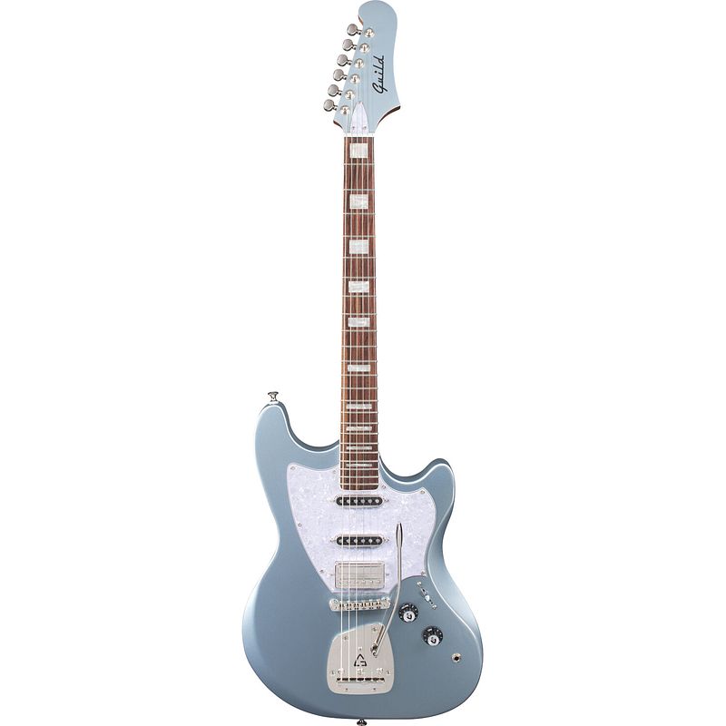 Foto van Guild newark st. collection surfliner deluxe glacier blue metallic elektrische gitaar