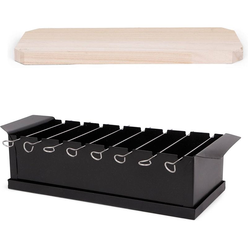 Foto van Senza grill bbq met serveerplank - 2-in-1 set - zwart - 36x13,5x11,5cm