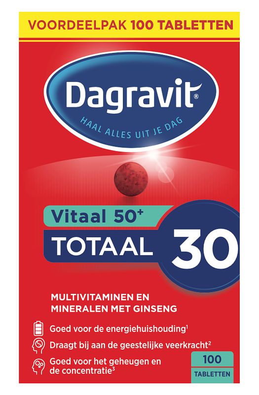 Foto van Dagravit vitaal 50+ totaal 30 tabletten