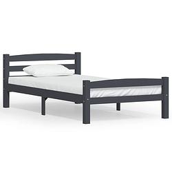 Foto van Vidaxl bedframe massief grenenhout donkergrijs 100x200 cm