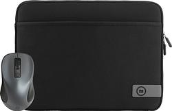 Foto van Bluebuilt 13 inch laptophoes breedte 30 cm - 31 cm zwart + cm01 silent click draadloze muis