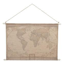 Foto van Clayre & eef wandkleed 130*3*100 cm bruin jute wanddoek wandhanger