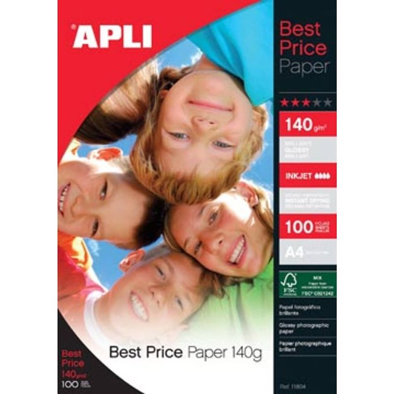 Foto van Apli fotopapier best price ft a4, 140 g, pak van 100 vel