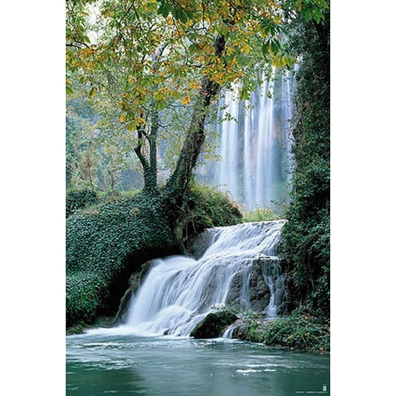 Foto van Grupo erik waterfall stone monastery poster 61x91,5cm