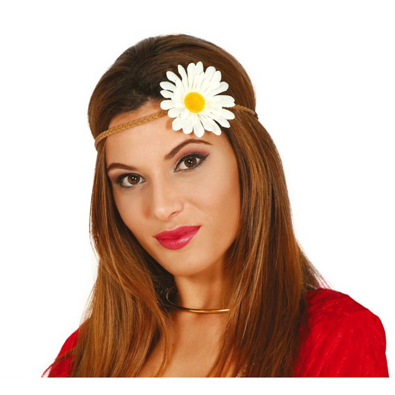 Foto van Fiestas guirca haarband flower dames polyester wit one-size