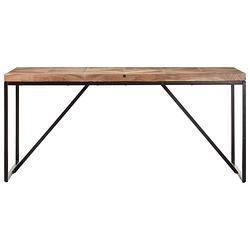 Foto van The living store eettafel industriële look - massief acacia- en mangohout - 160x70x76cm