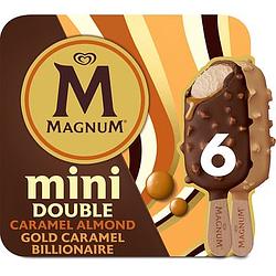 Foto van Magnum mini ijs double caramel & almond billionaire 6 stuks 6 x 55ml bij jumbo