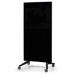 Foto van Mobiel glassboard dubbelzijdig - 90 x 175 cm - zwart