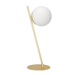 Foto van Eglo rondo 4 tafellamp - e27 - 56,5 cm - goud/wit - glas/staal