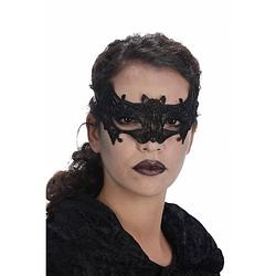 Foto van Halloween oogmasker - vleermuis - zwart - kant - voor dames - verkleedmaskers