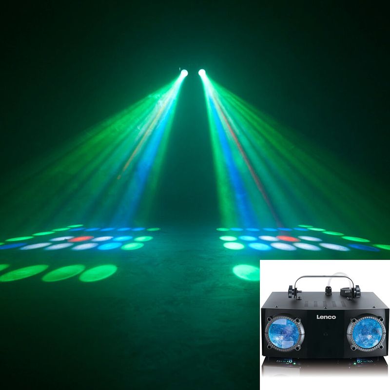 Foto van Lenco lfm-110bk dual matrix feestverlichting en rookmachine