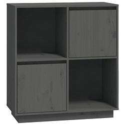 Foto van Vidaxl dressoir 74x35x80 cm massief grenenhout grijs