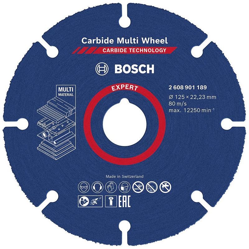 Foto van Bosch accessories expert carbide multi wheel 2608901189 doorslijpschijf recht 1 stuks 125 mm 22.23 mm 1 stuk(s)