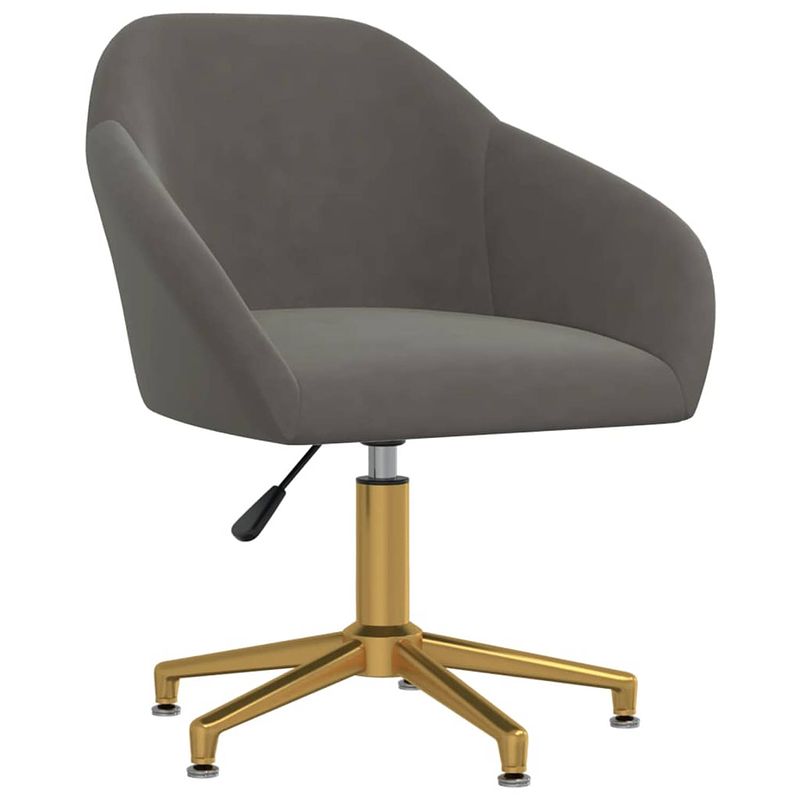 Foto van The living store draaibare eetstoelen - donkergrijs fluweel - 63 x 56 x (76-88) cm - set van 6