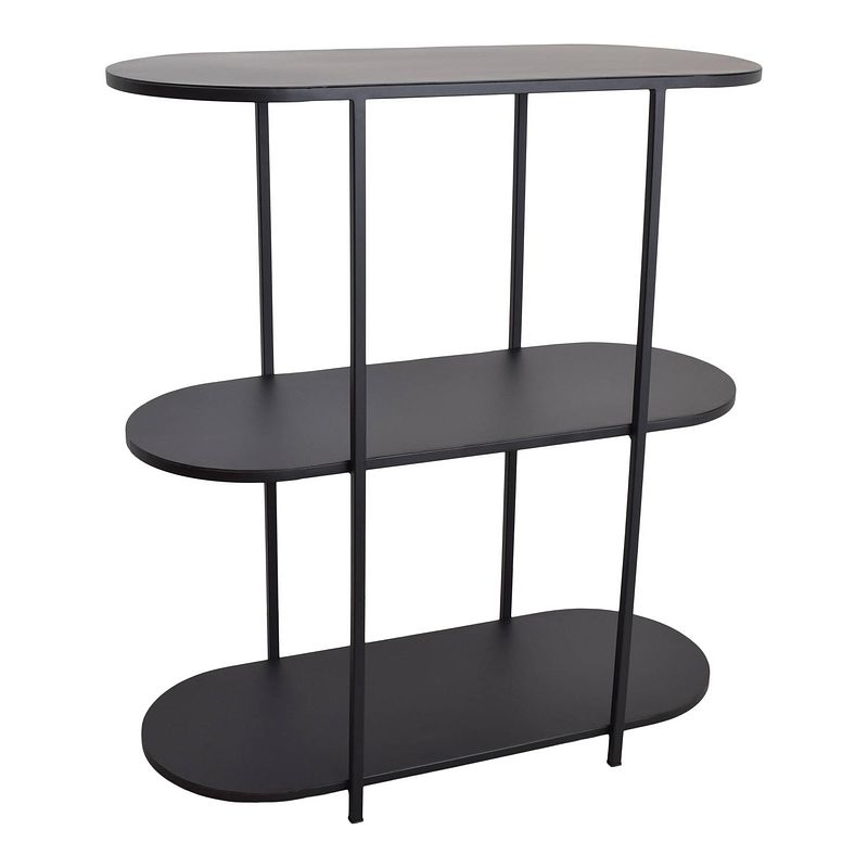 Foto van Loft42 oval sidetable - zwart - metaal - 77x70x30