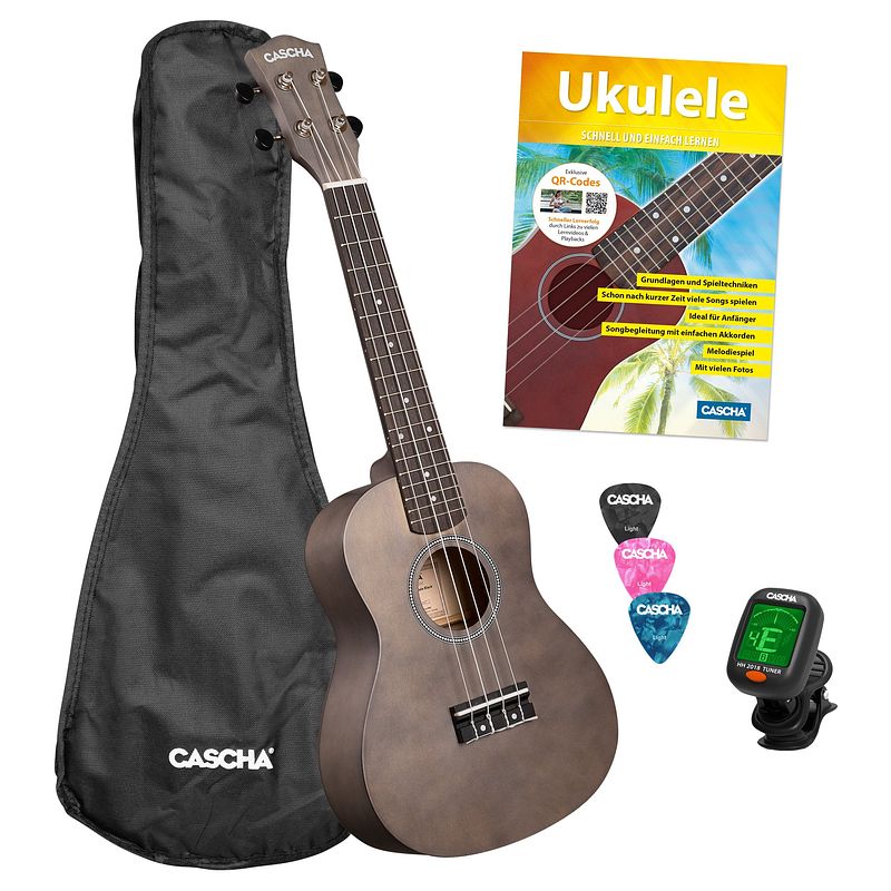 Foto van Cascha cuc101s concert ukelele set zwart